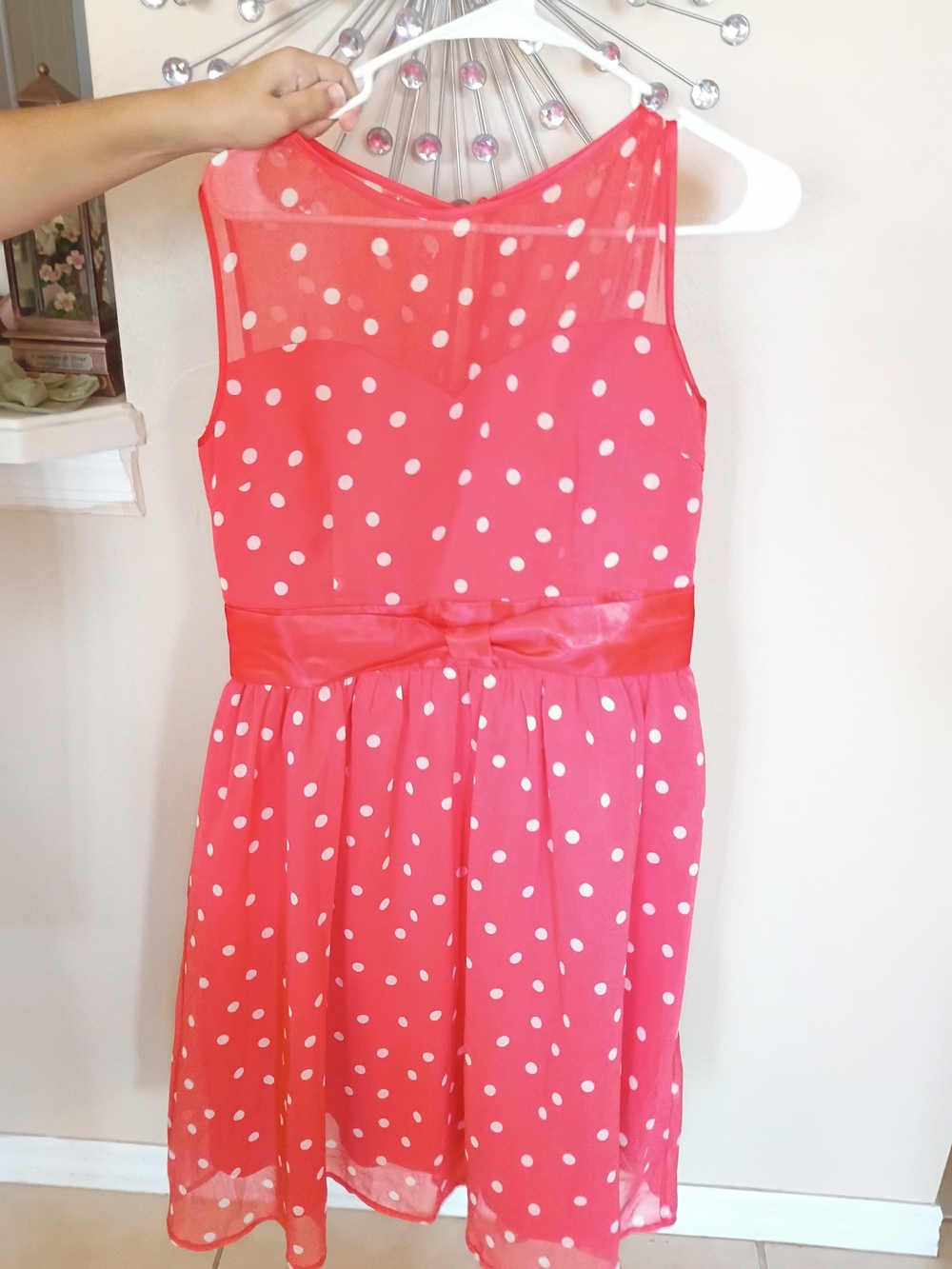 Lindy Bop Coral Polka Dot Party Dress Halloween Fall Holiday